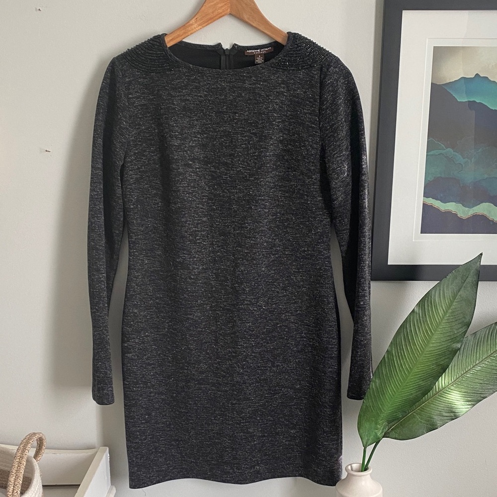 Adrienne Vittadini Charcoal Long Sleeve Dress
